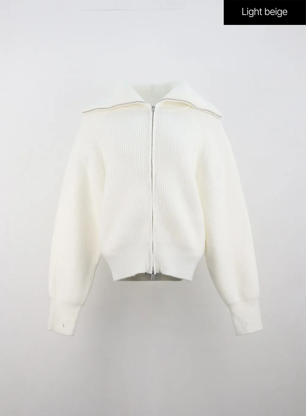 Full Zip-Up Knit Sweater ON329