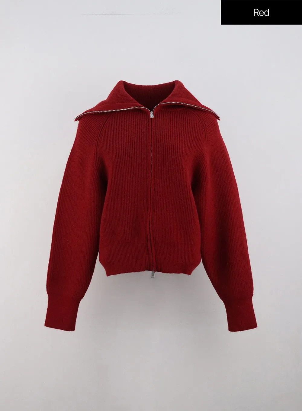 Full Zip-Up Knit Sweater ON329