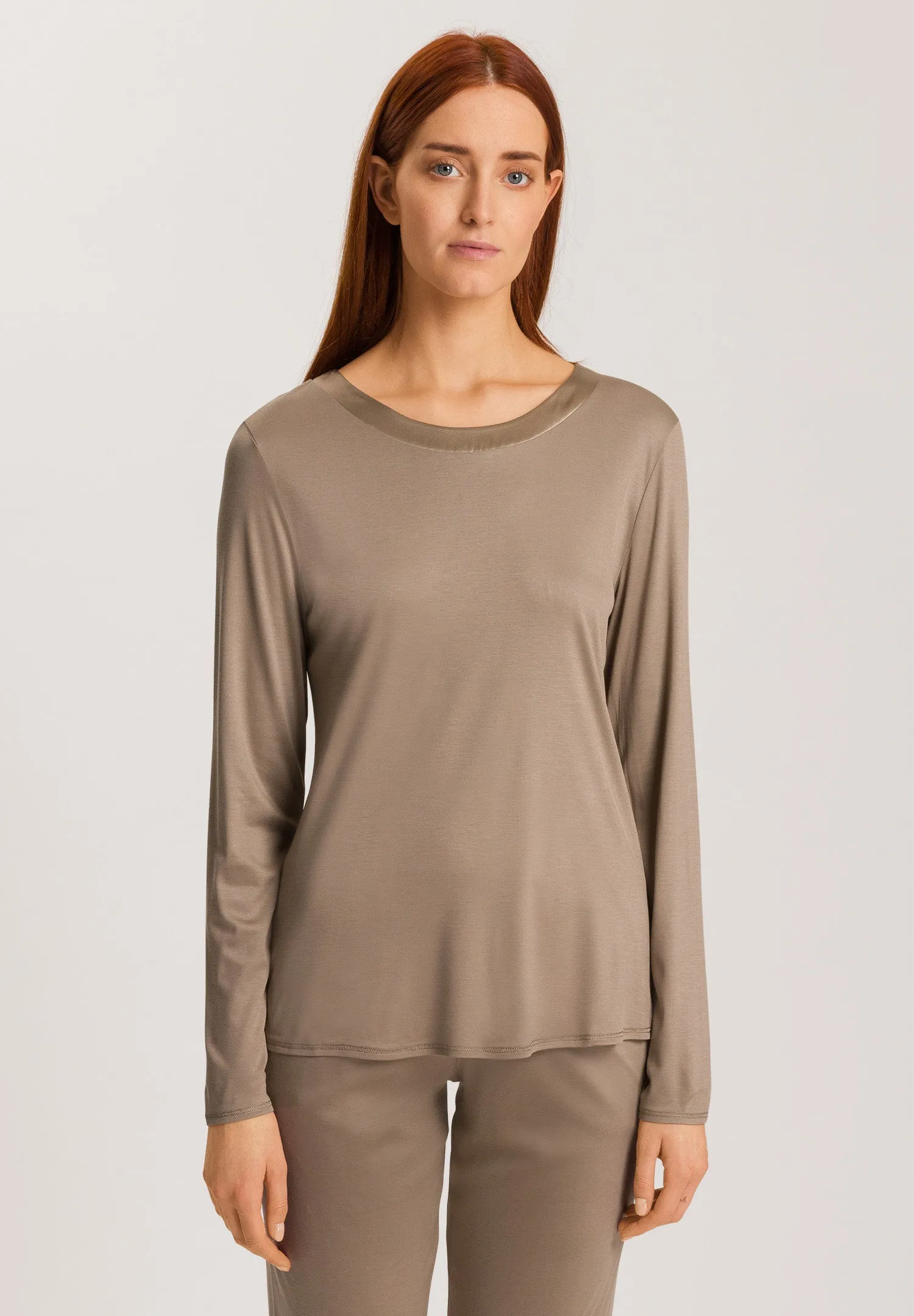 Grand Central Silk Trim Relaxed Top | Taupe 77381-2847