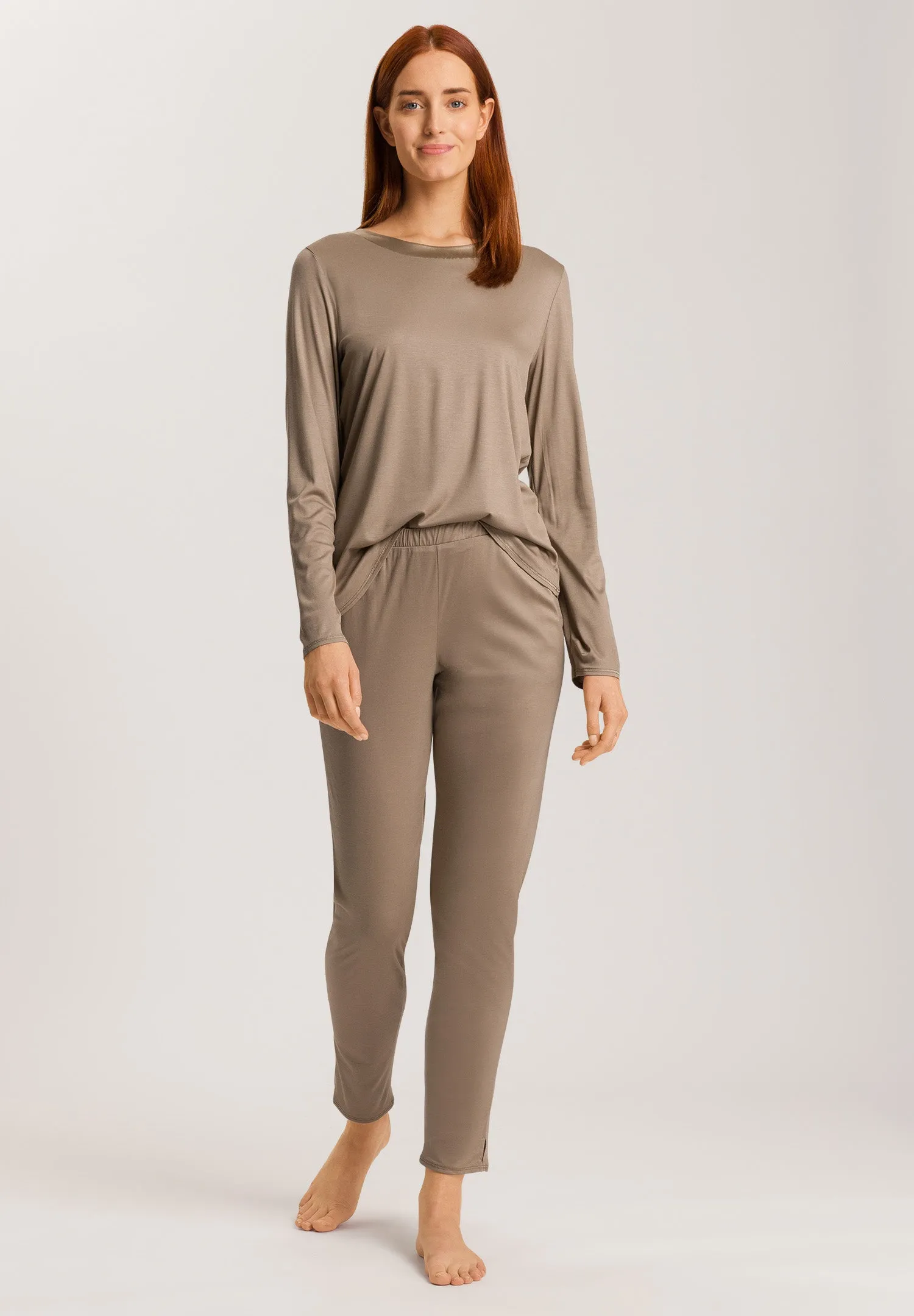 Grand Central Silk Trim Relaxed Top | Taupe 77381-2847