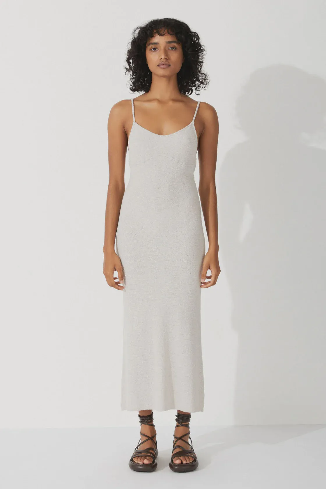 Grey Organic Cotton Blend Knit Dress