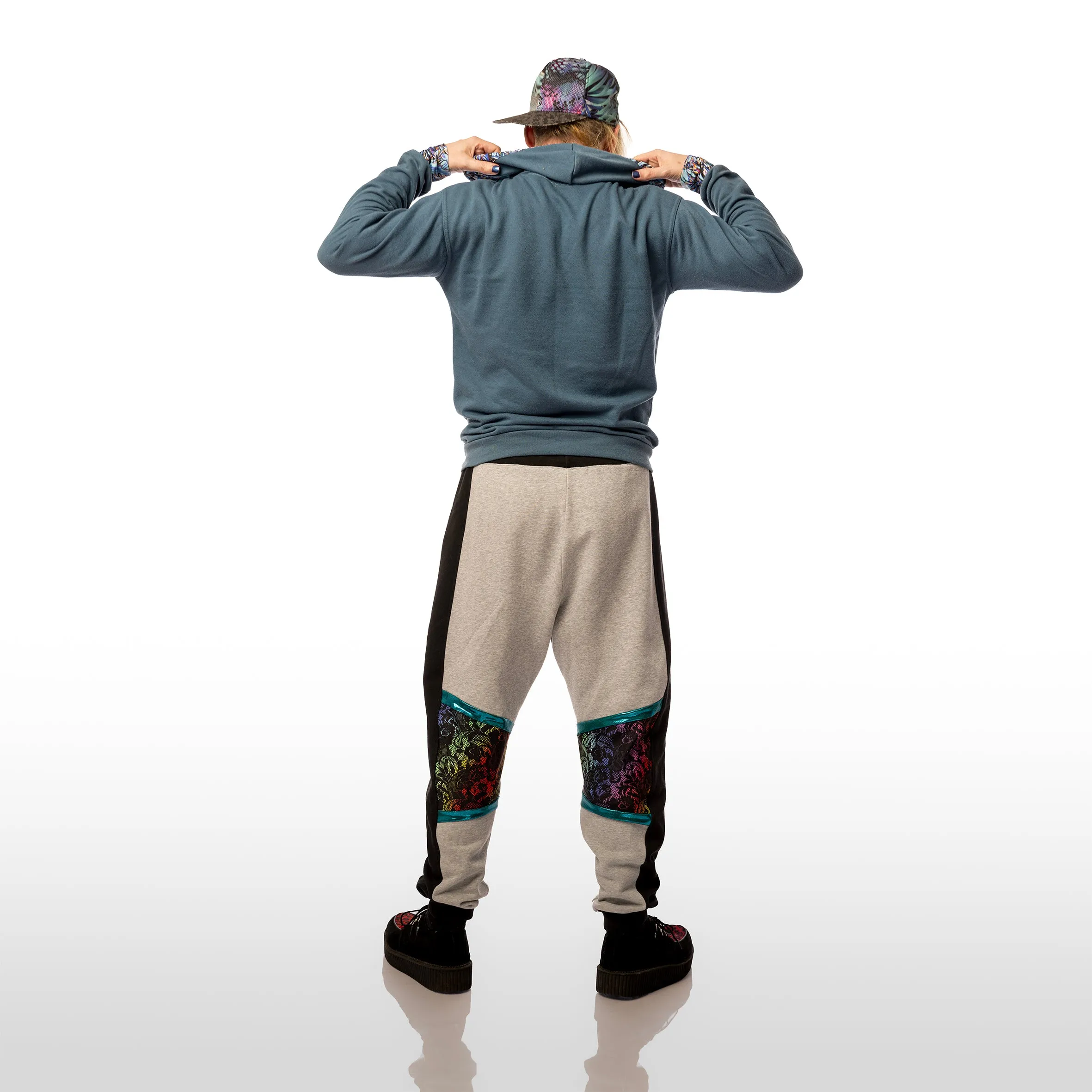 Grey Rainbow Lace Joggers