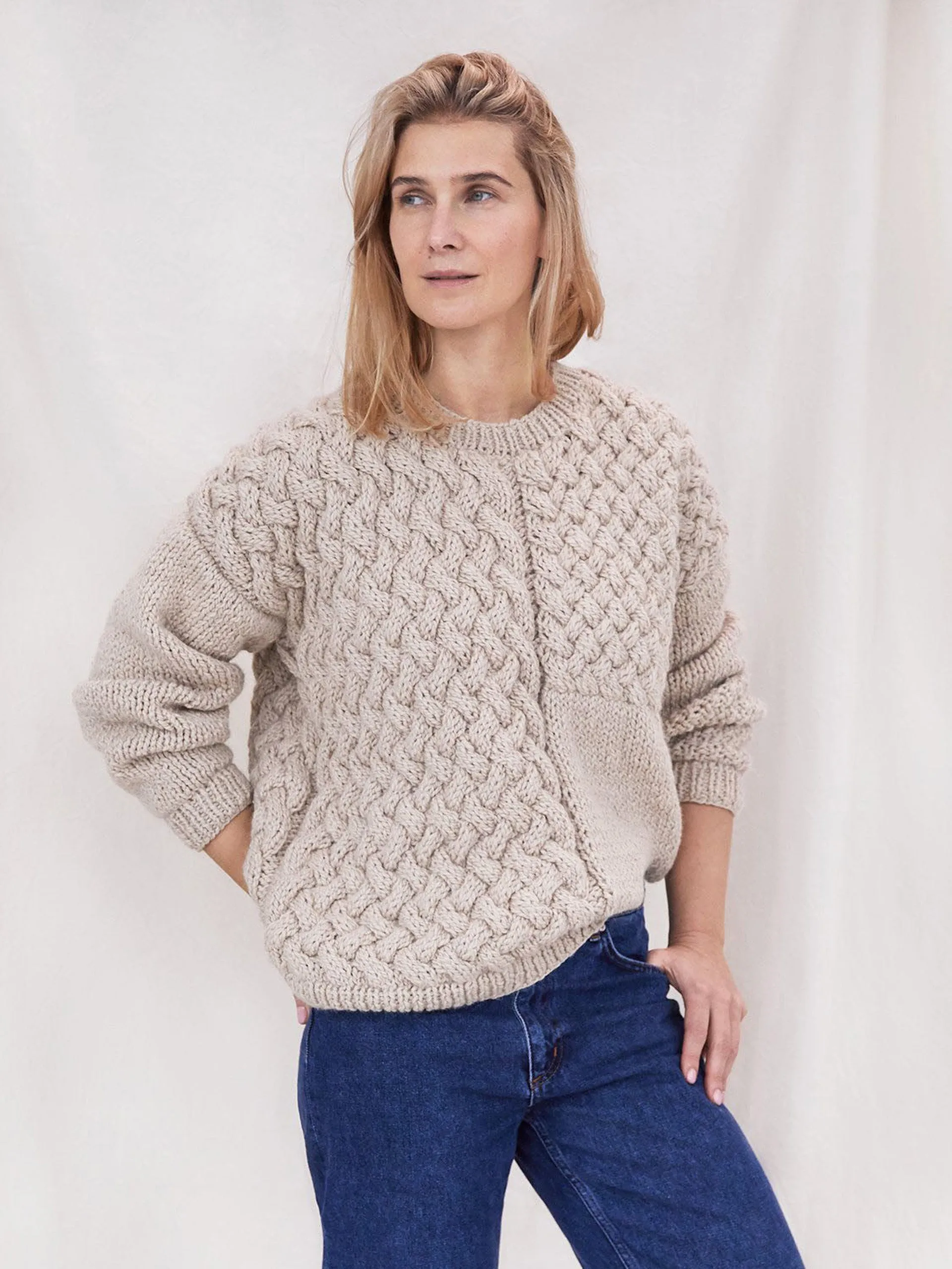 Heartbreaker beige alpaca and wool sweater