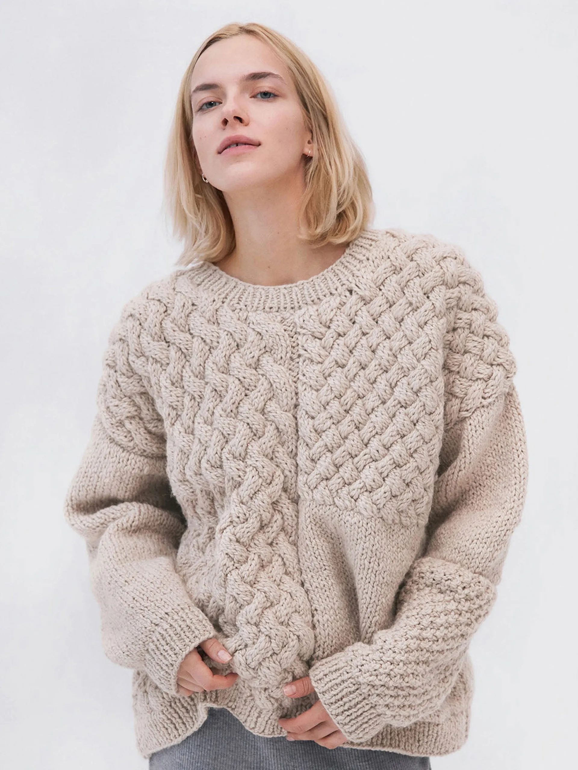 Heartbreaker beige alpaca and wool sweater