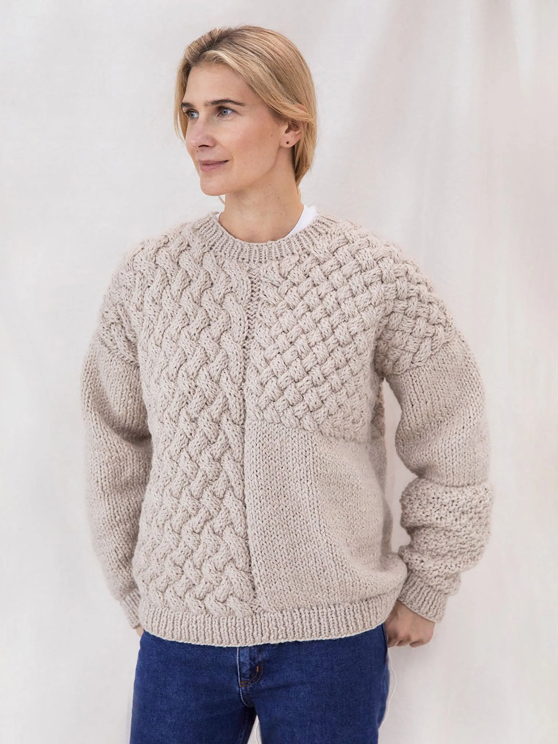 Heartbreaker beige alpaca and wool sweater