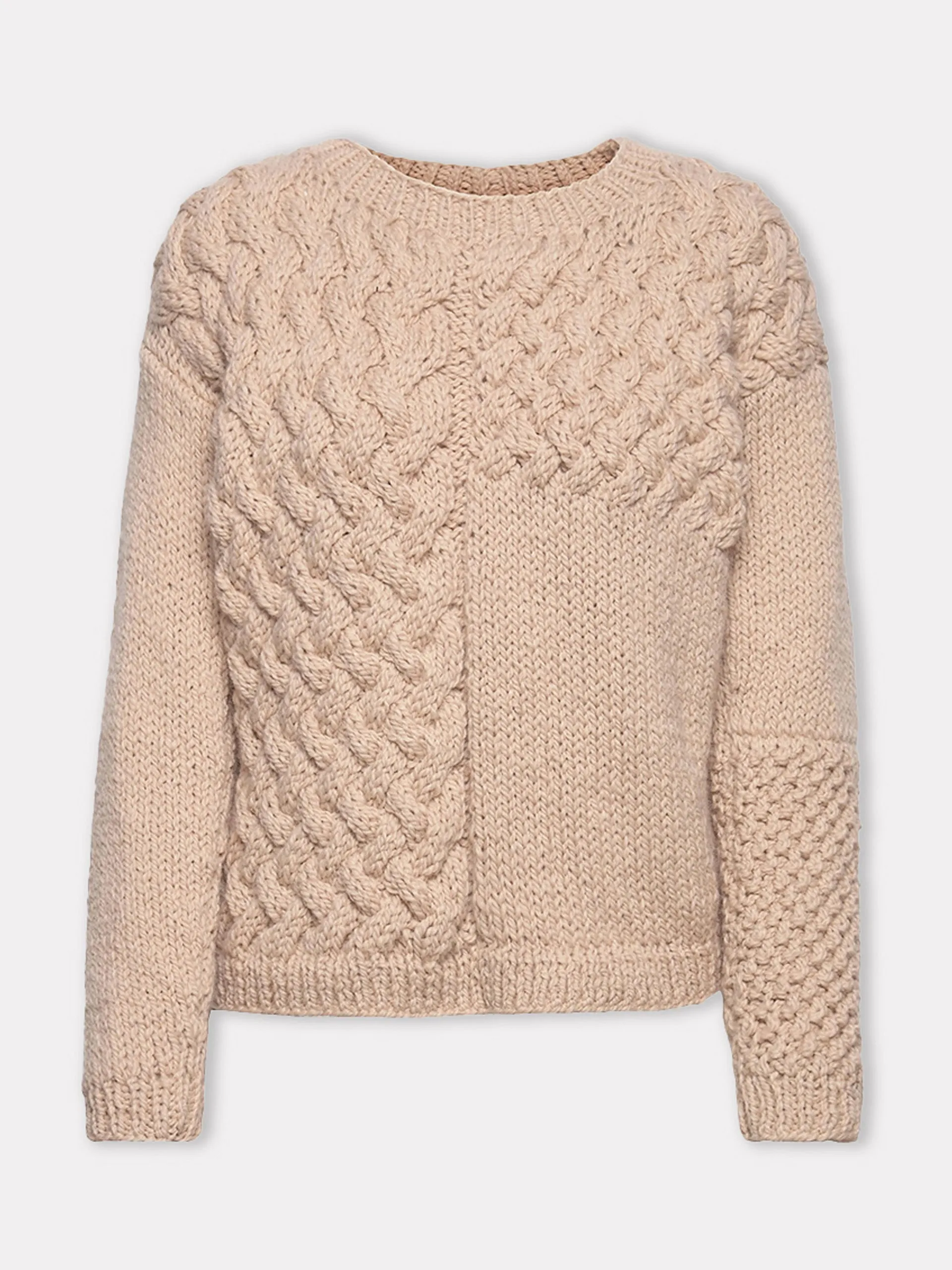 Heartbreaker beige alpaca and wool sweater