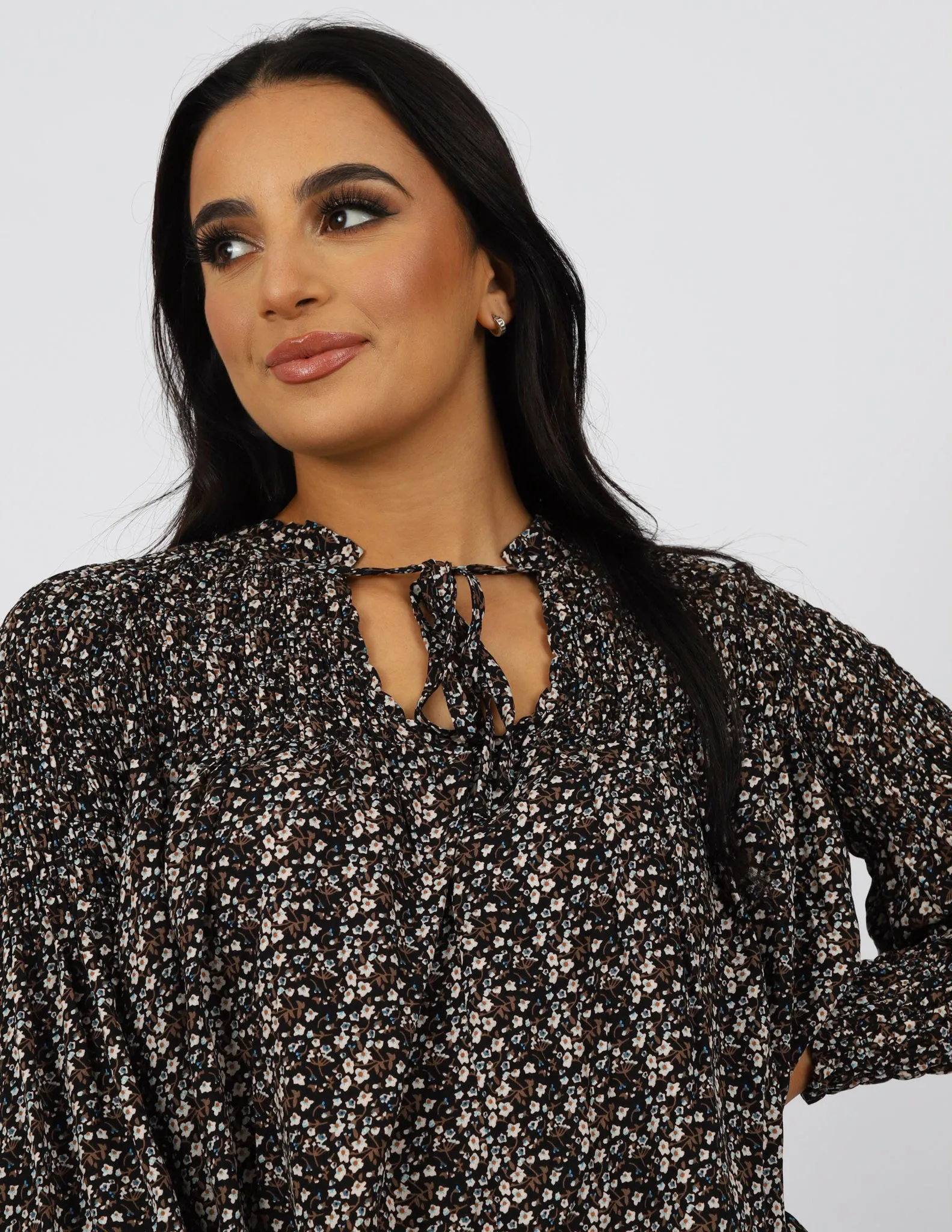 High Neck Printed Shirt