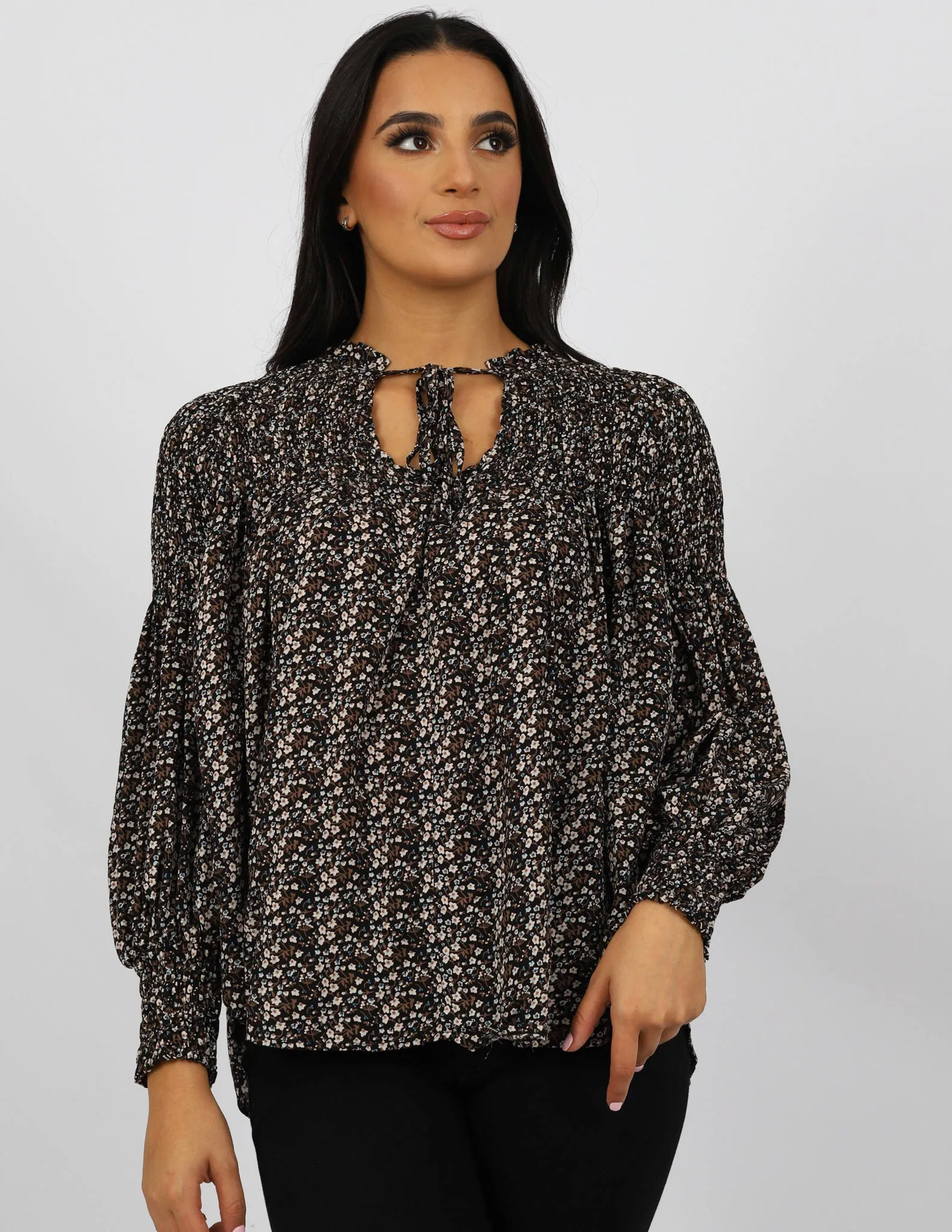High Neck Printed Shirt
