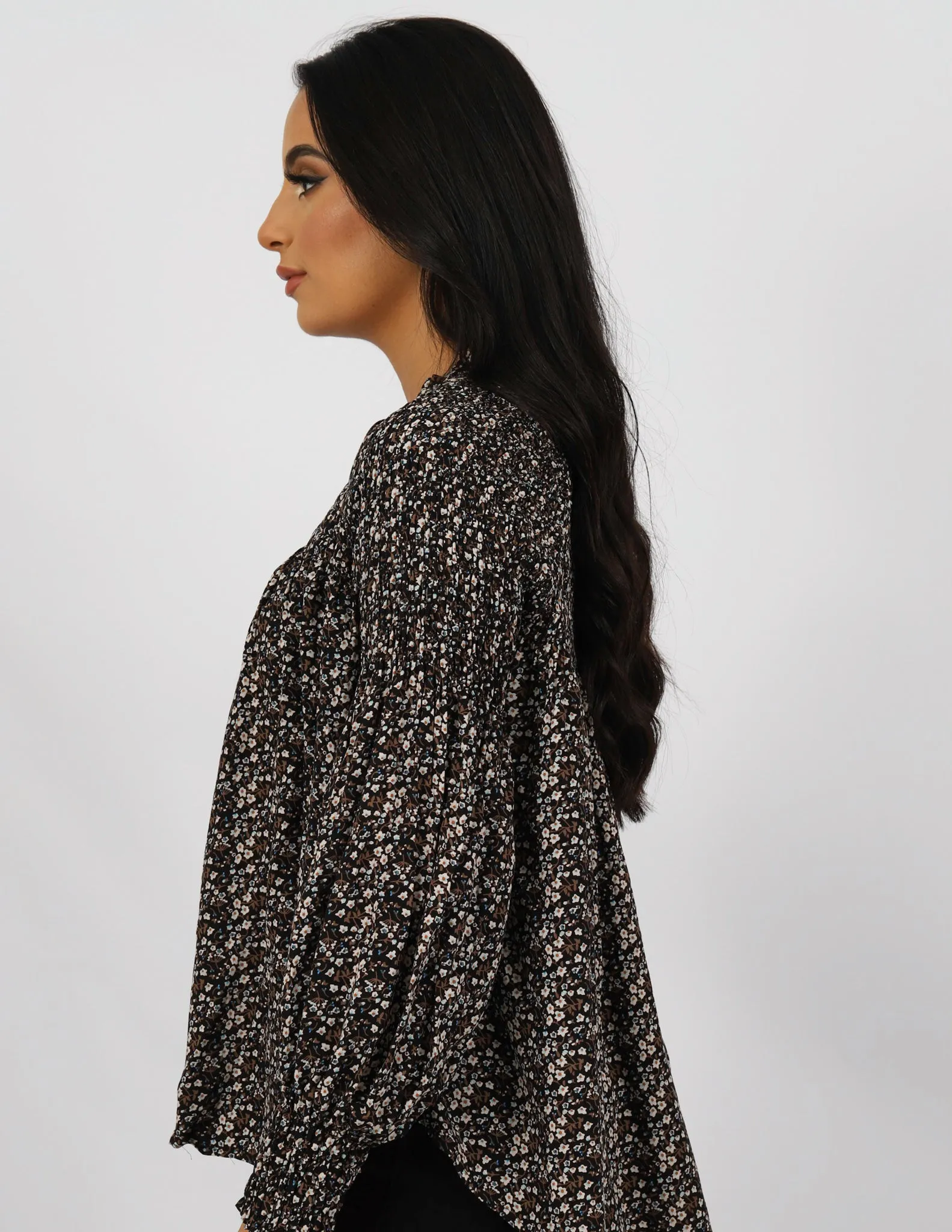 High Neck Printed Shirt