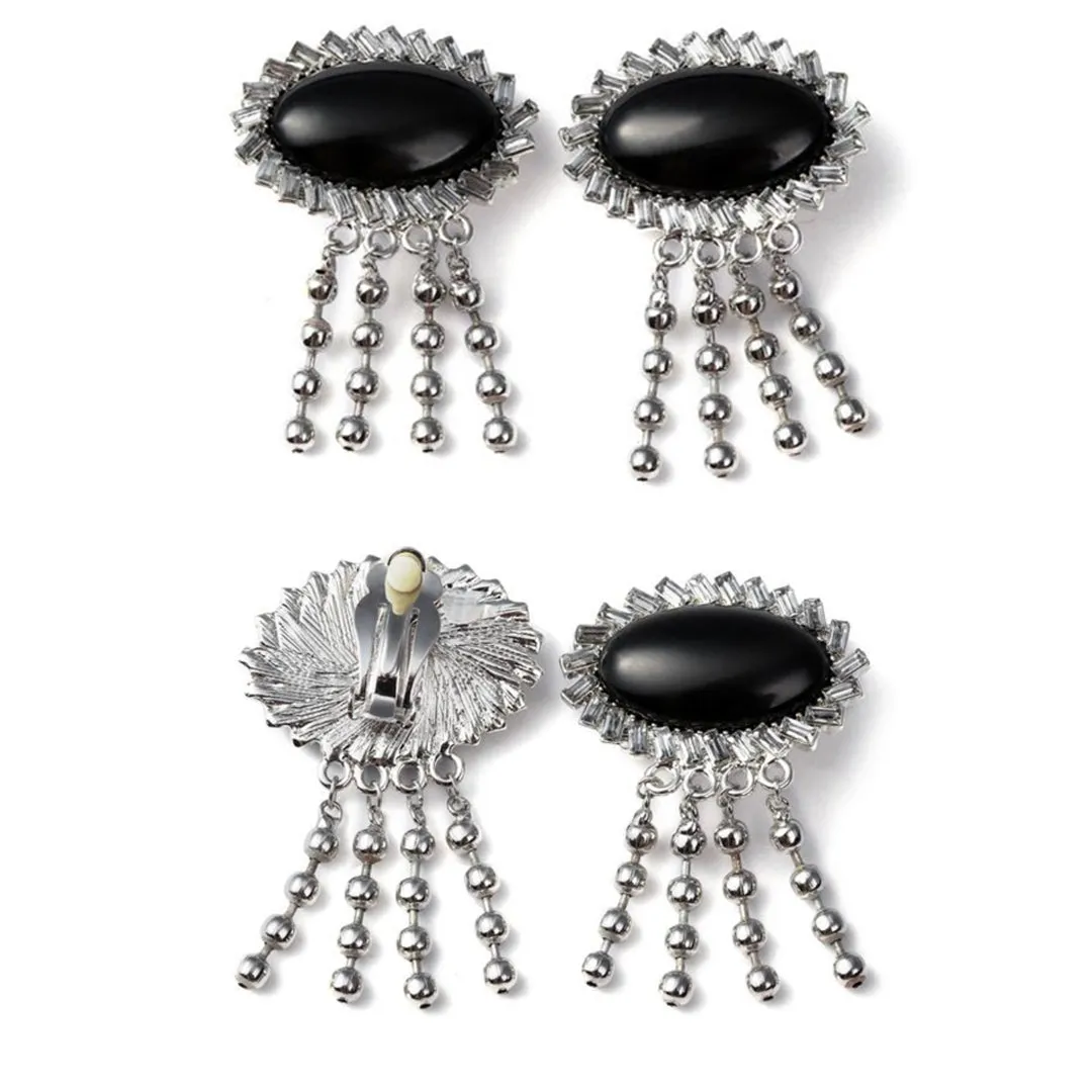 Holly Black Fringe Dress & Oversized Jewelry Set Inspired By BAT (Rental)
