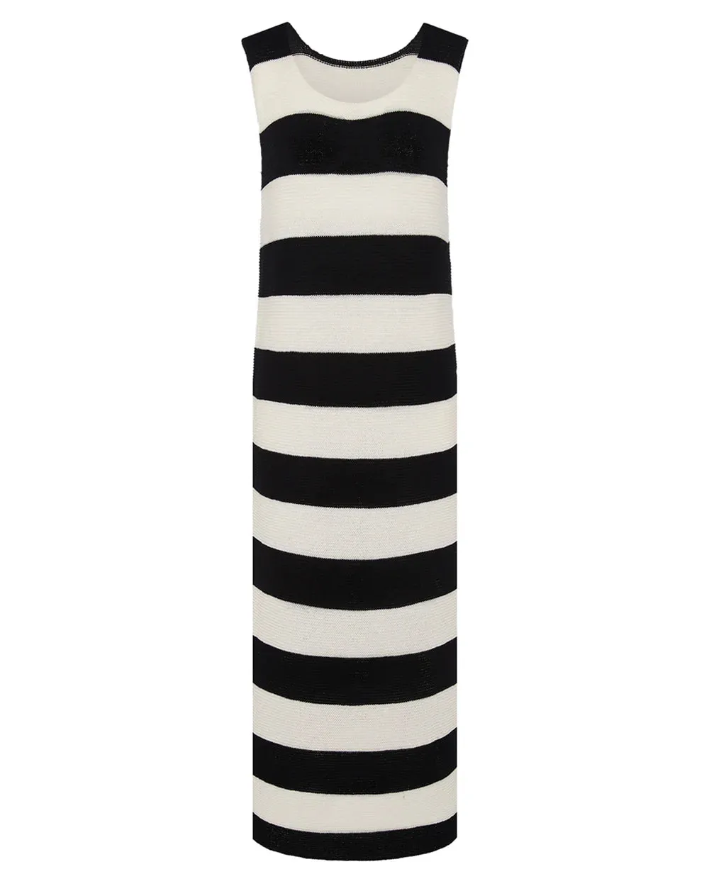 Ingmarson Striped Slit Dress Black & White