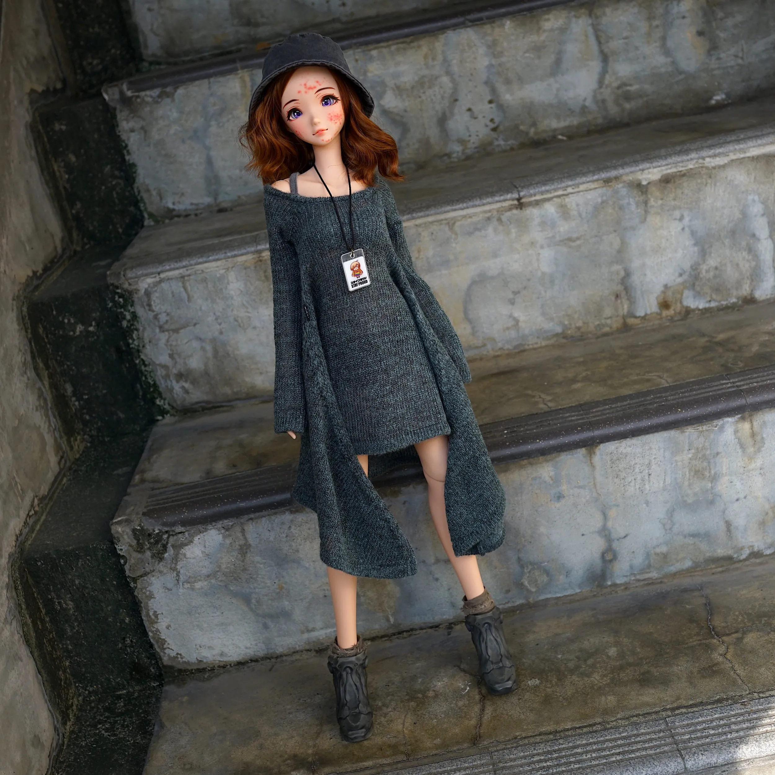 Irregular Hem Sweater (Ash Blue)