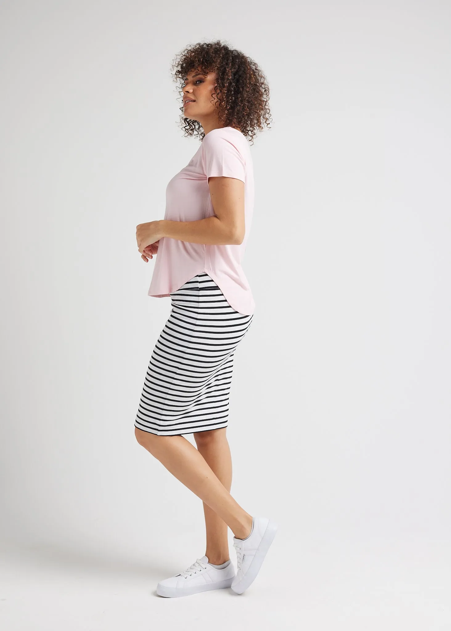 Janis Short Sleeve Bamboo T-Shirt - Crystal Rose