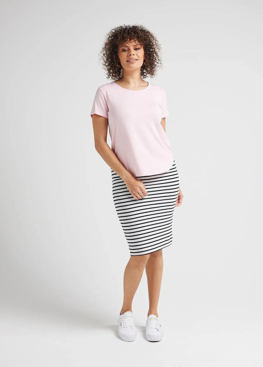 Janis Short Sleeve Bamboo T-Shirt - Crystal Rose