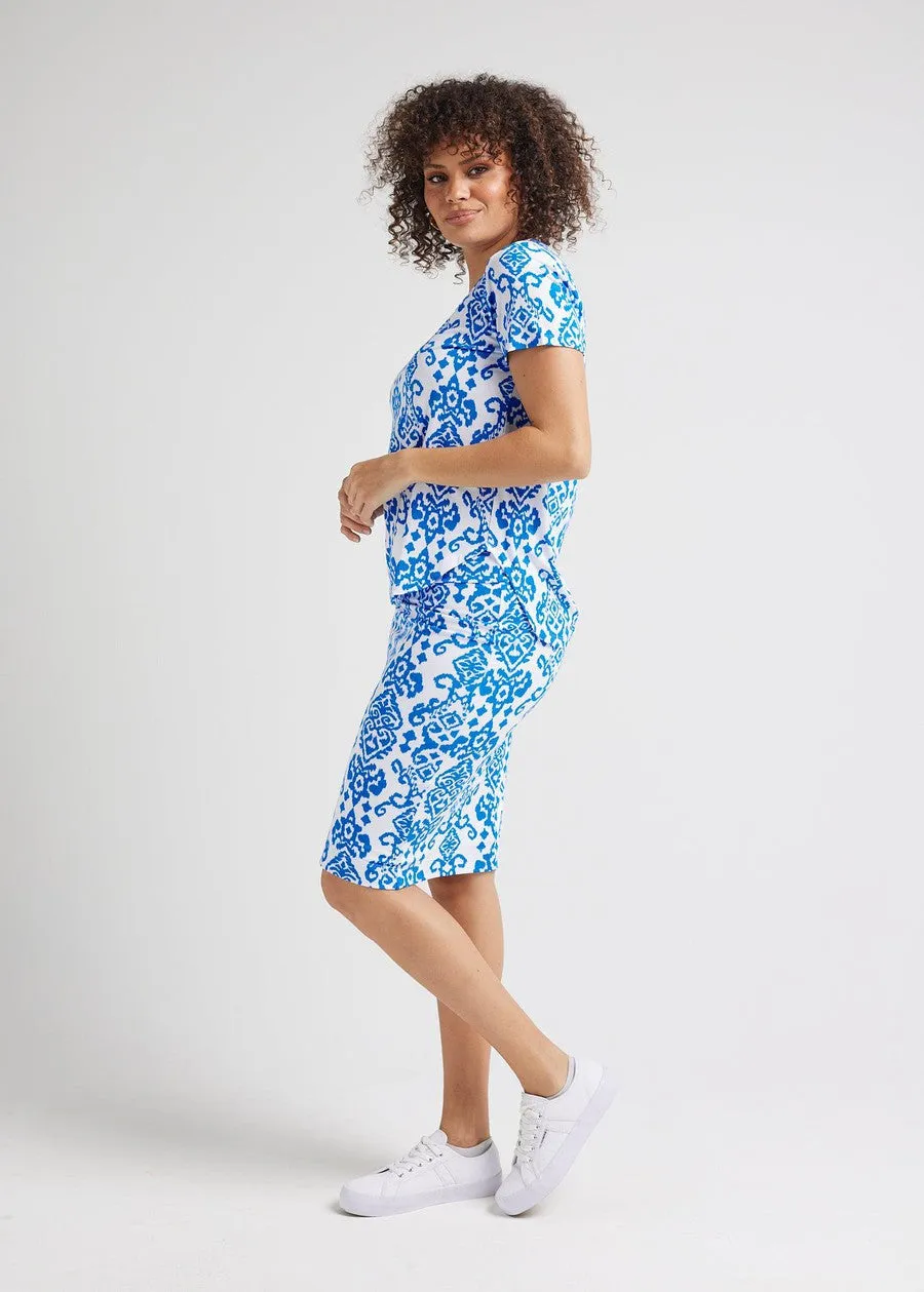 Janis Short Sleeve Bamboo T-Shirt - Ikat