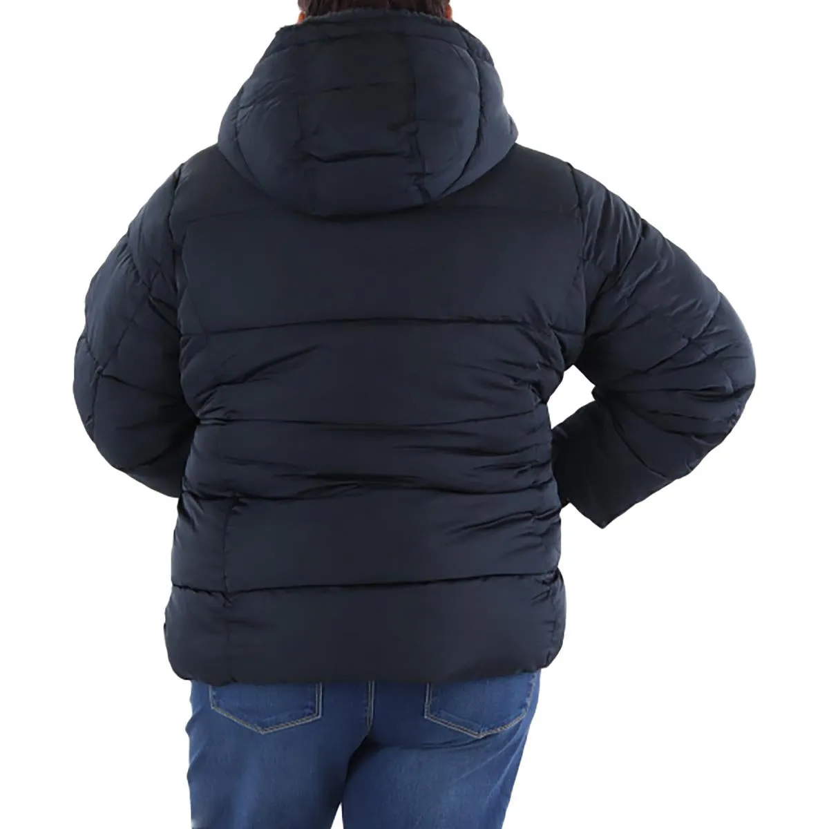 Jessica Simpson Womens Plus Insulated Faux Fur Lined Puffer Jacket
