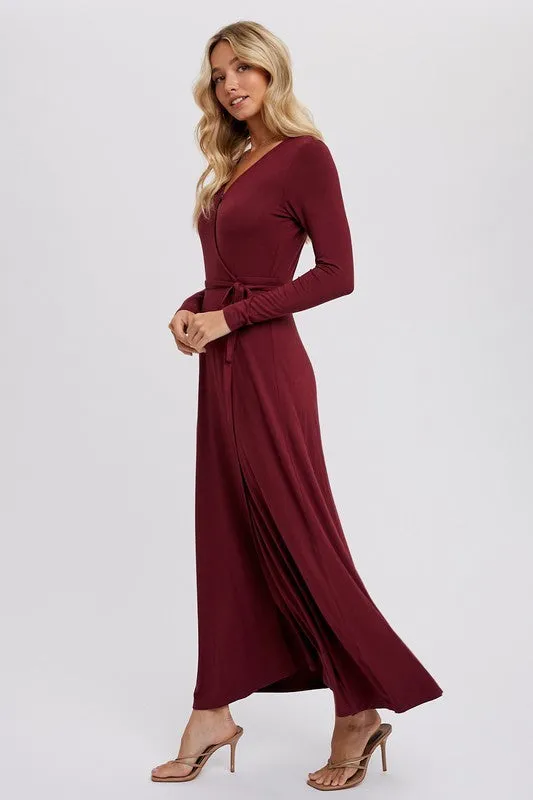 Kara Knit Wrap Maxi Dress