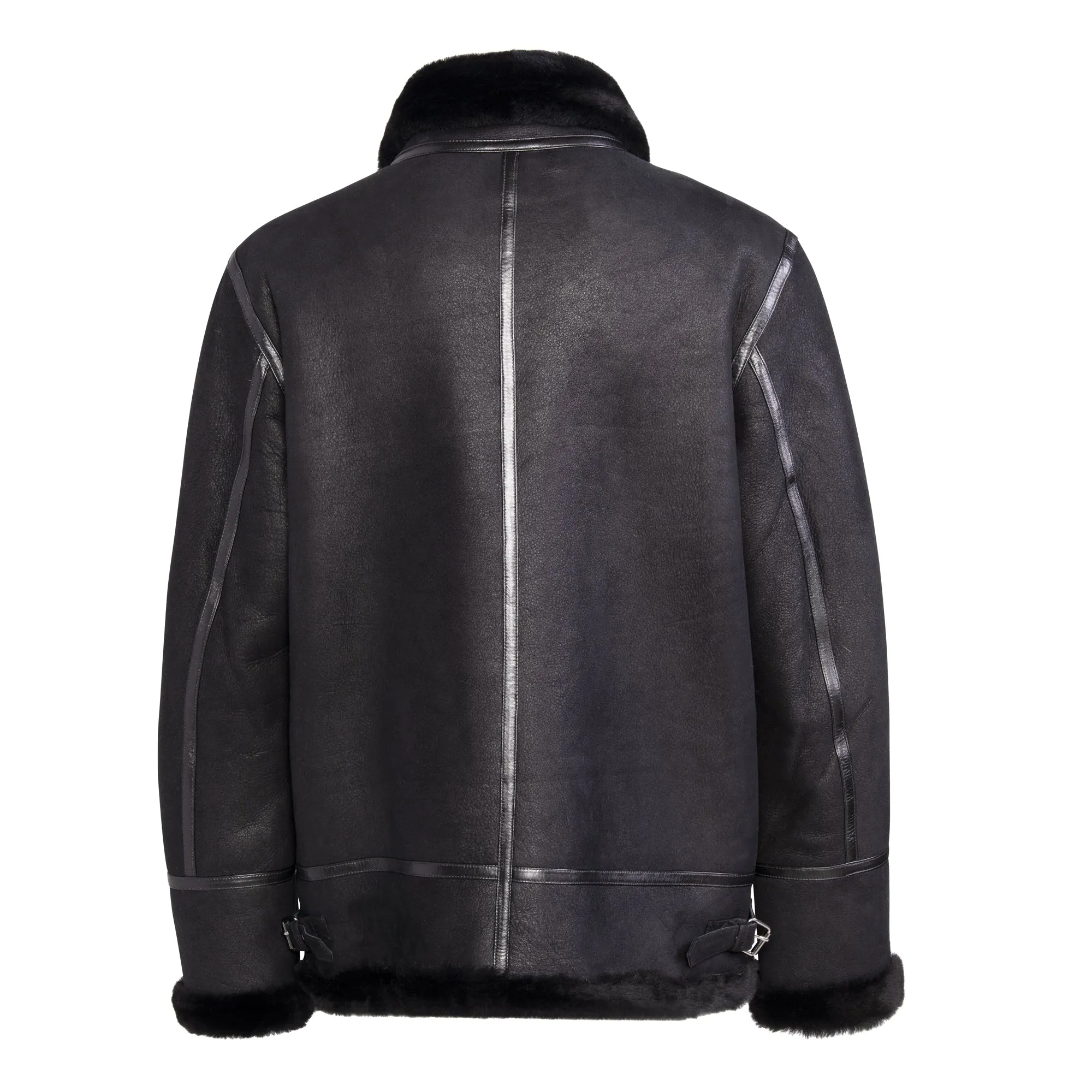 KENNY Men Classic Sheepskin B-3 Bomber Jacket