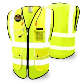 KwikSafety SUPERIOR Safety Vest (9 Pockets) Class 2 ANSI Tested OSHA Compliant Hi Vis Reflective PPE Surveyor - Model No.: KS3308