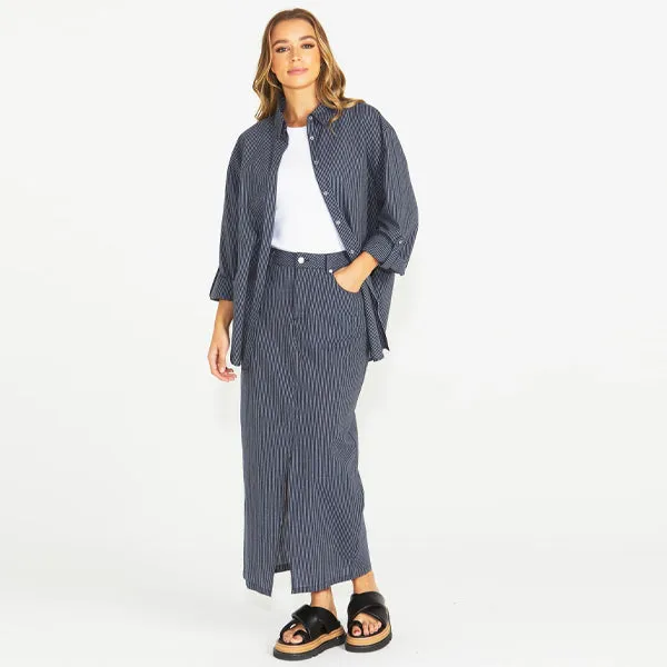 Liberty Shirt - Navy White Stripe
