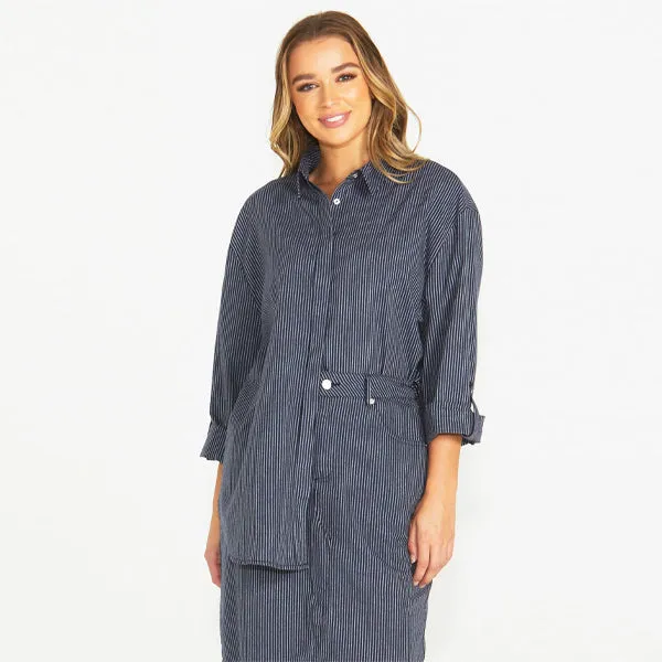 Liberty Shirt - Navy White Stripe