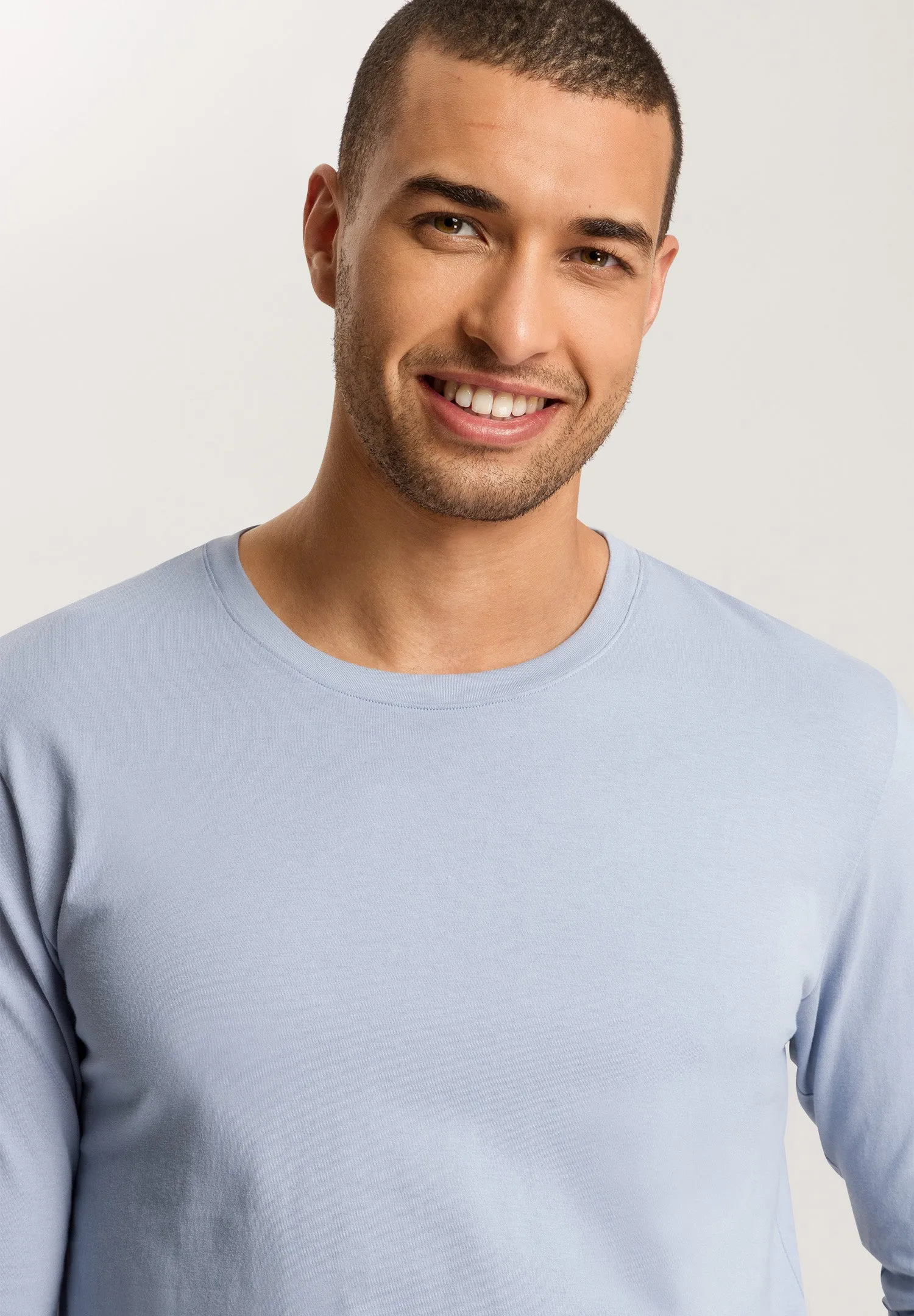 Living Shirts Cotton Crew Neck Top | Blue Dye 75053-2532