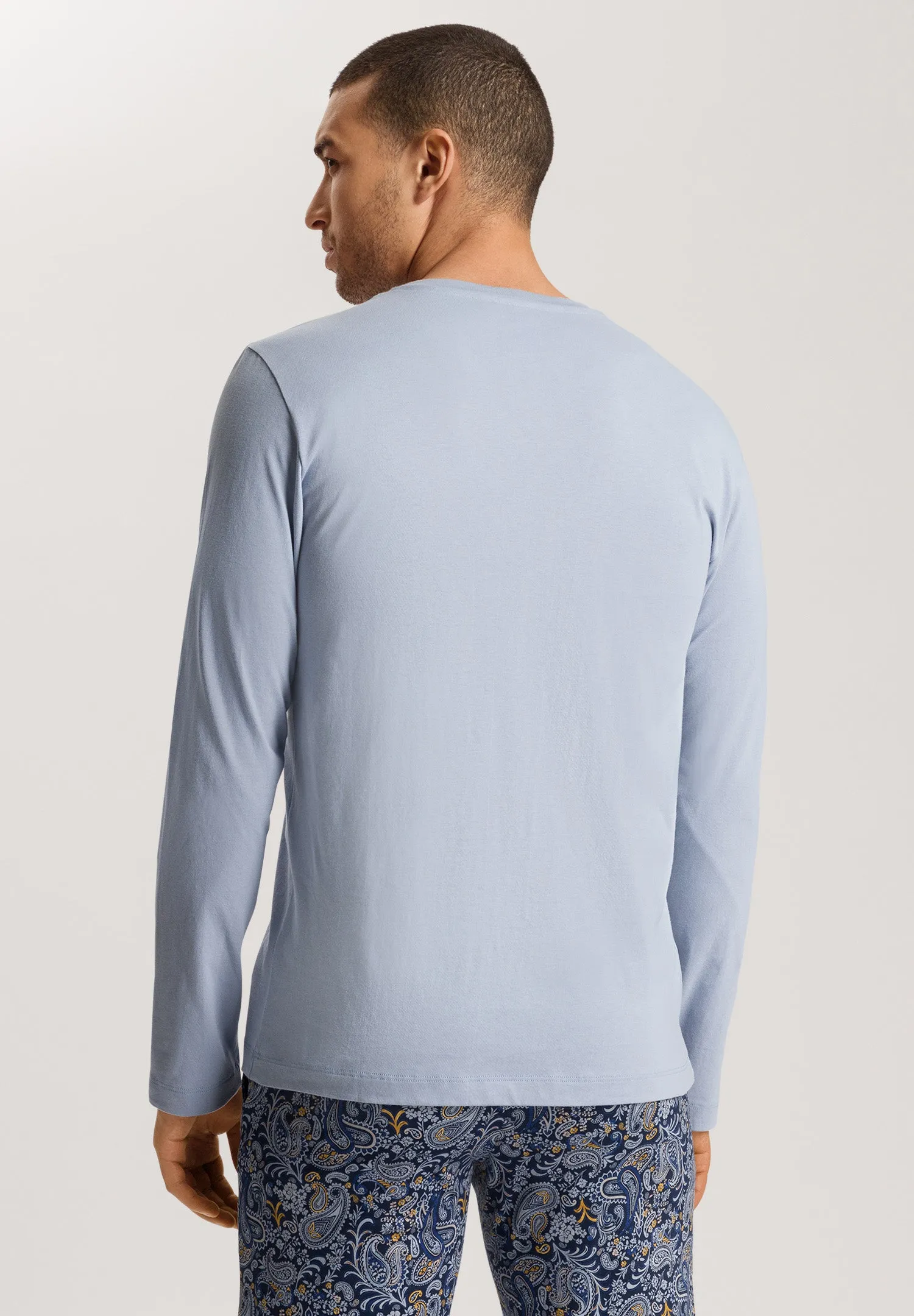 Living Shirts Cotton Crew Neck Top | Blue Dye 75053-2532