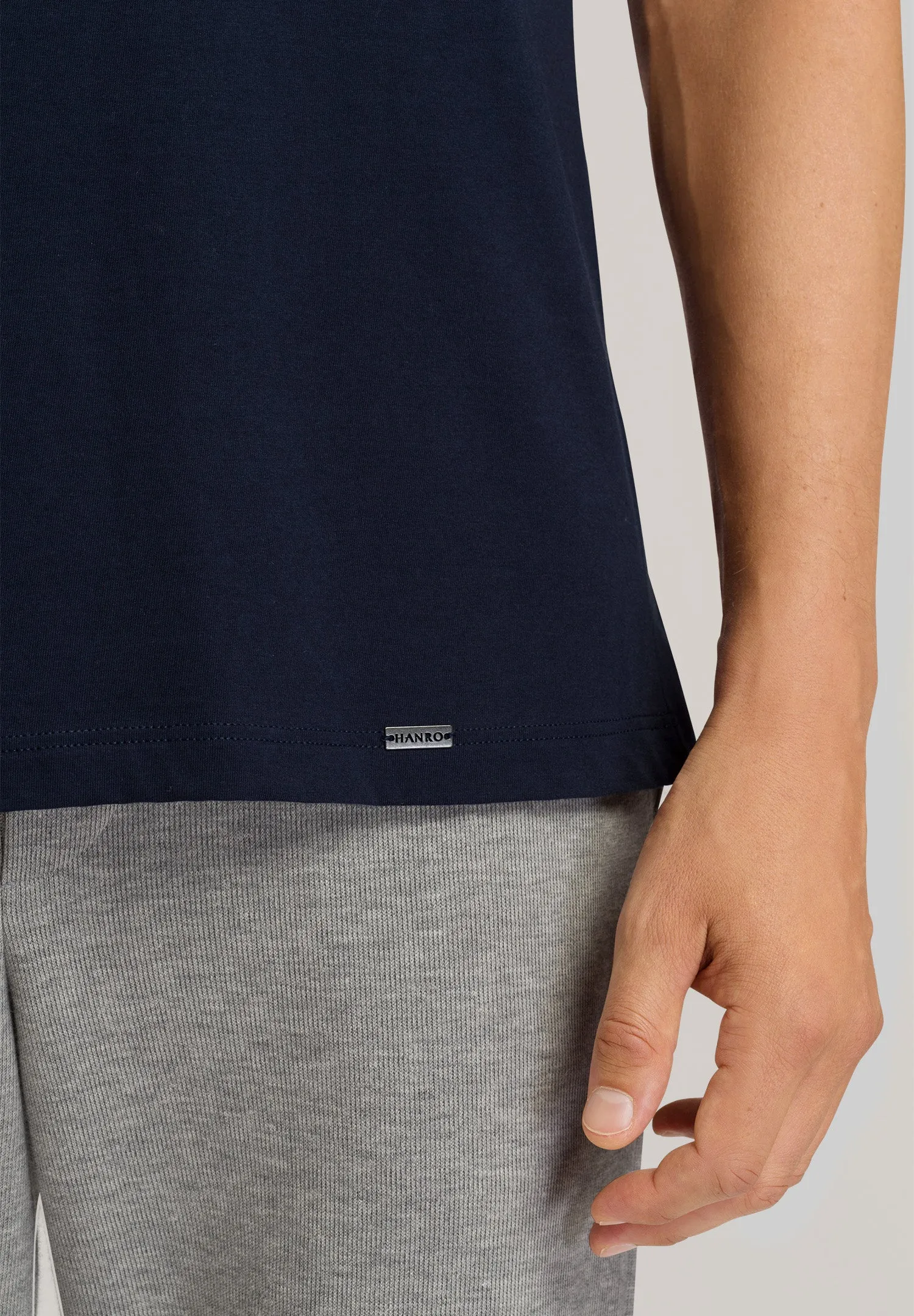 Living Shirts Jersey Cotton Crew Neck T-Shirt | Deep Navy 75050-1610