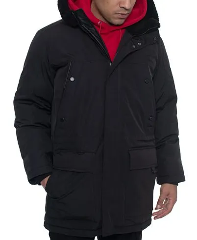 Long Hooded Bomber Jacket For Men's