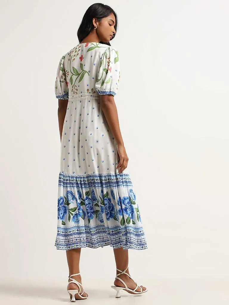 LOV White Floral Maxi Dress