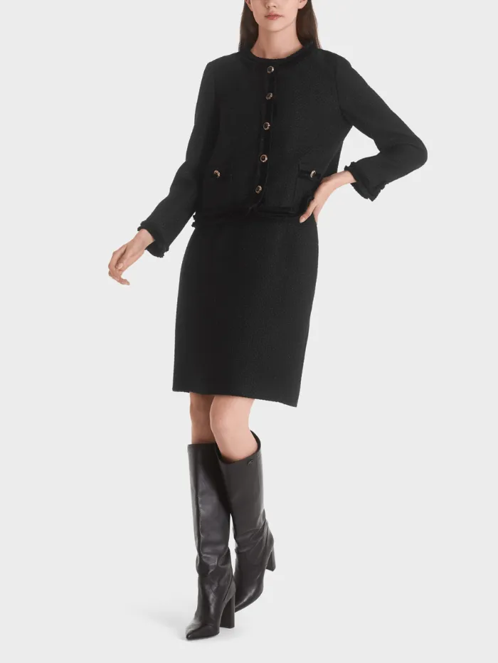 Marc Cain Collections T Black Tweed Style Jacket TC 31.24 W35 COL 900