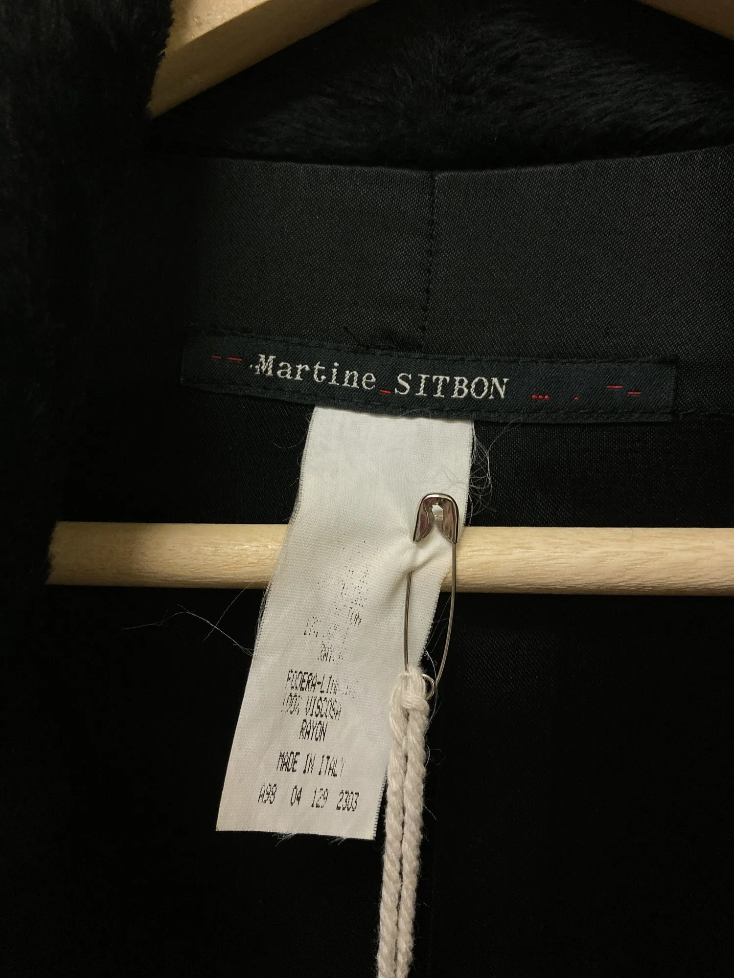 Martine Sitbon 1990s black faux fur high neck stand collar coat - womens 38
