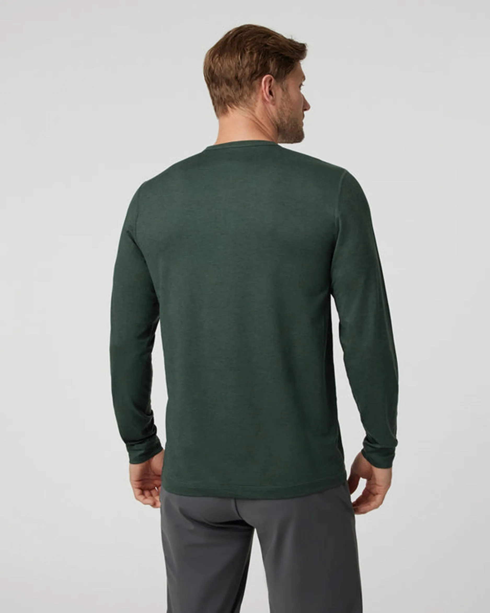 MEN'S EASE PERFORMANCE HENLEY LONG SLEEVE - HAN ASPEN HEATHER