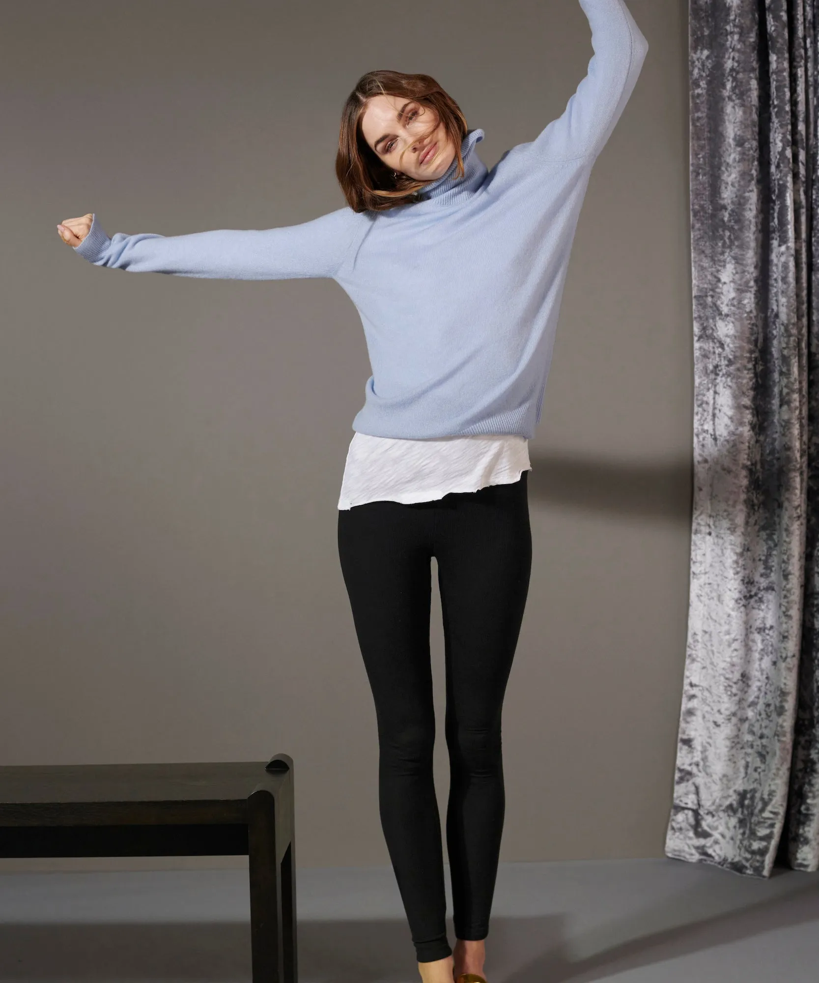 Modal Rib High Waisted Legging - Black