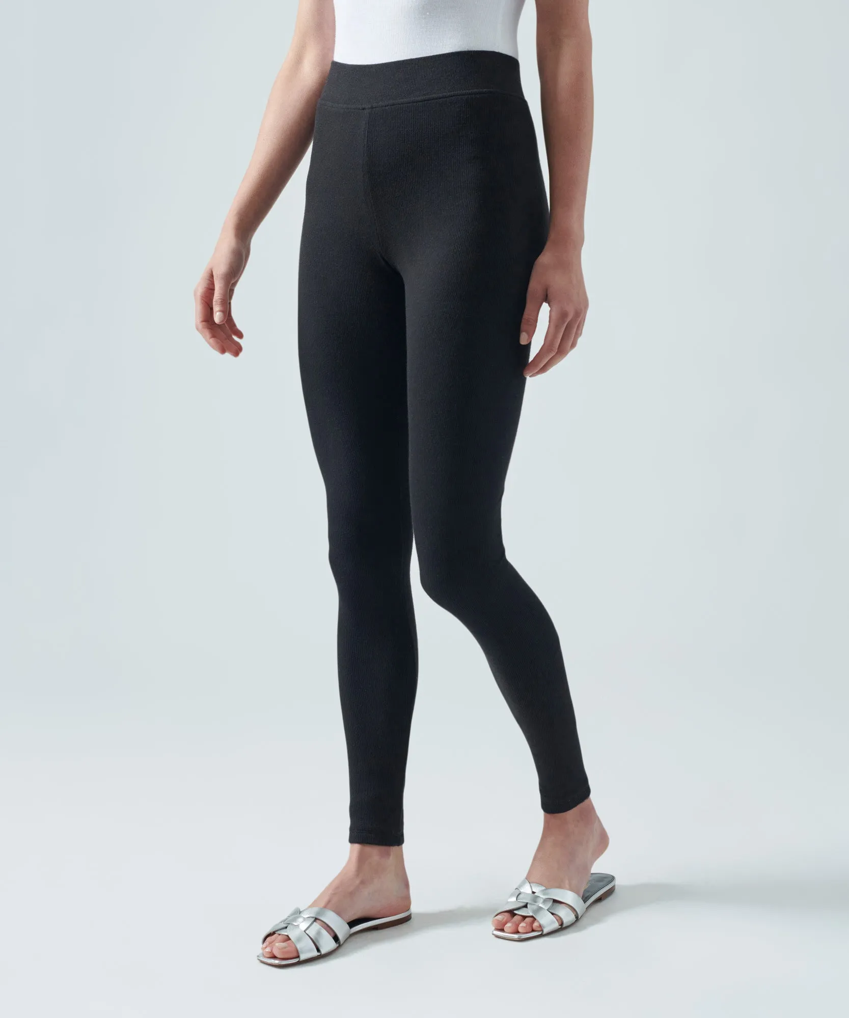 Modal Rib High Waisted Legging - Black