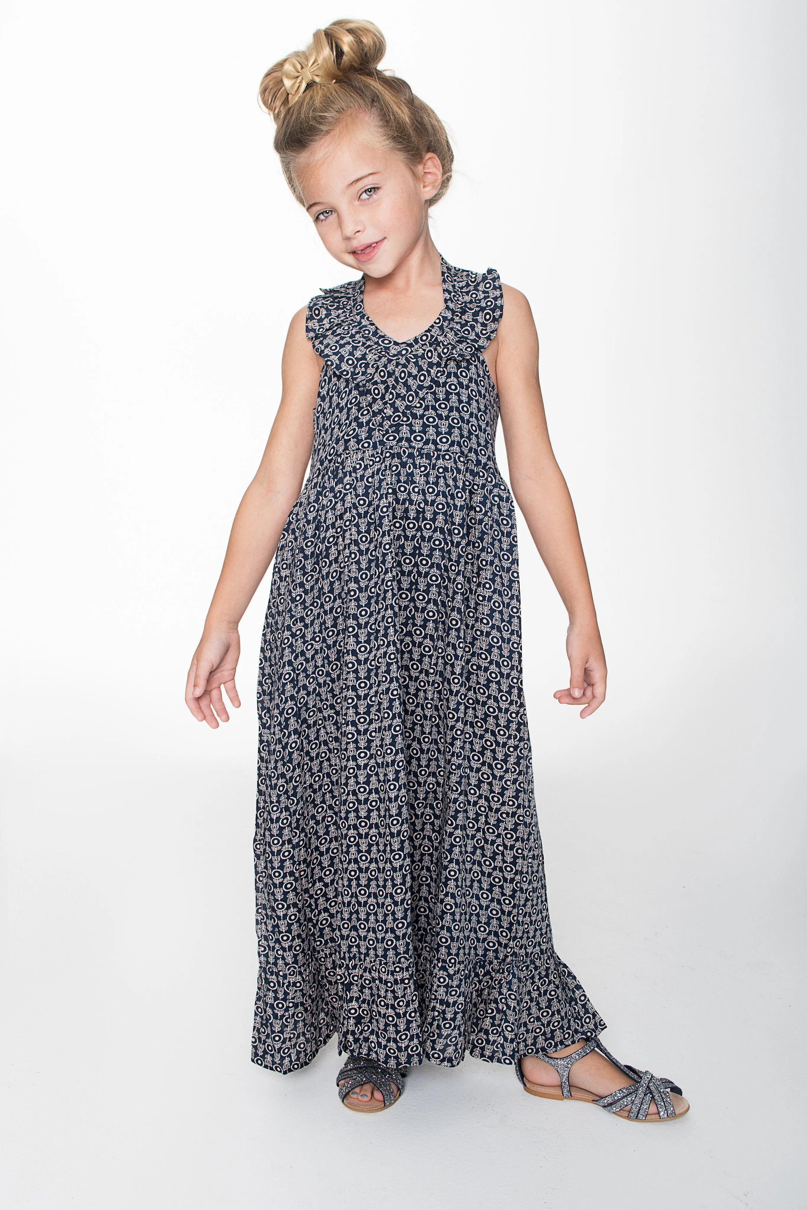 Navy Halter Maxi Dress