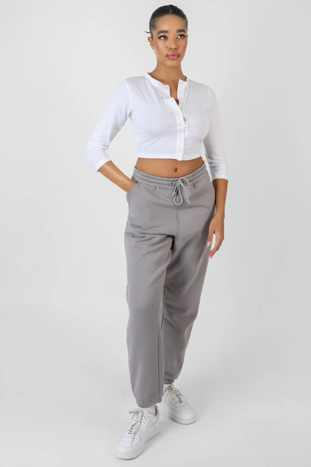 Oversized Drawstring Joggers Grey