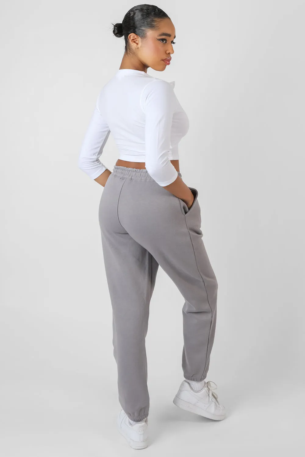 Oversized Drawstring Joggers Grey