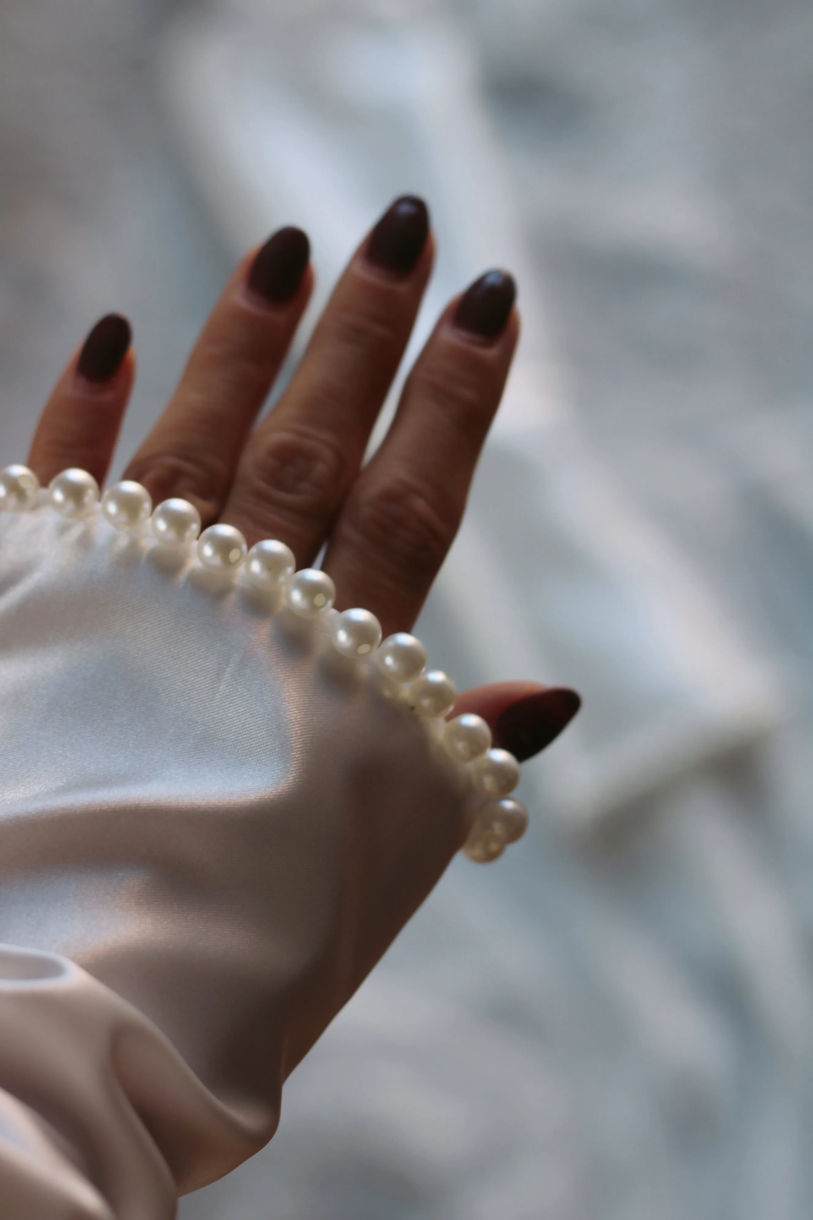 Pearl & Satin Detachable Bridal Sleeves