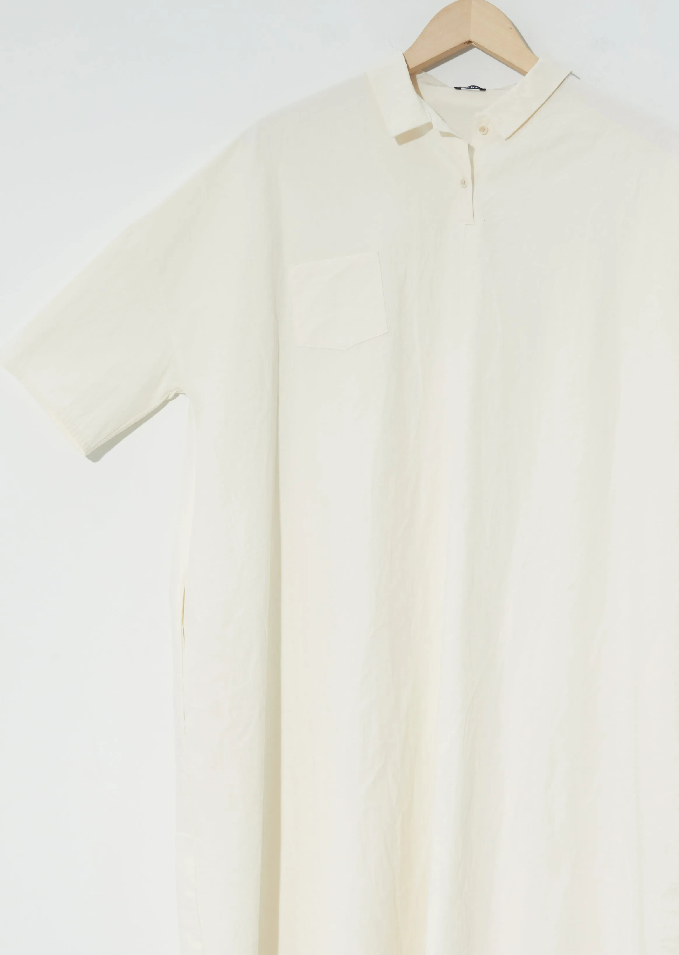 Plain Popeline Henley Dress