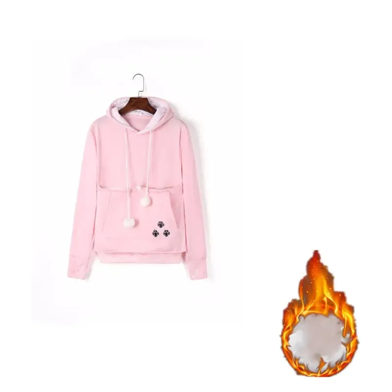pullover sweatshirts Cute Hoodies Pullover Sweatshirts With Pet Pocket For Cat Clothes Winter Women