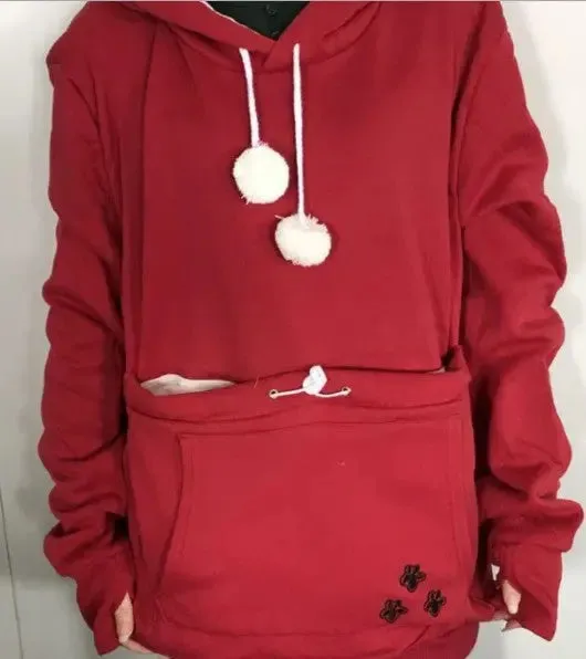 pullover sweatshirts Cute Hoodies Pullover Sweatshirts With Pet Pocket For Cat Clothes Winter Women