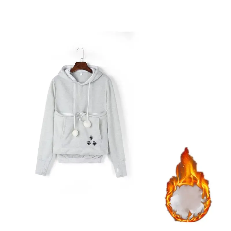 pullover sweatshirts Cute Hoodies Pullover Sweatshirts With Pet Pocket For Cat Clothes Winter Women