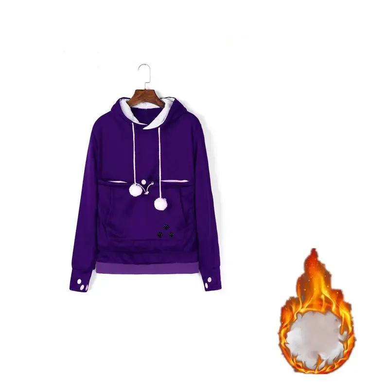 pullover sweatshirts Cute Hoodies Pullover Sweatshirts With Pet Pocket For Cat Clothes Winter Women