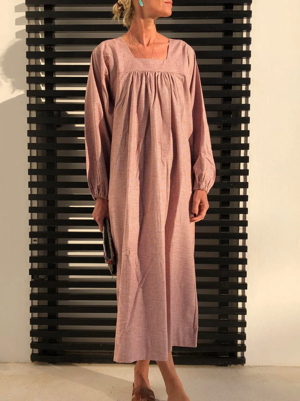 Solid Color Long Sleeve Dress