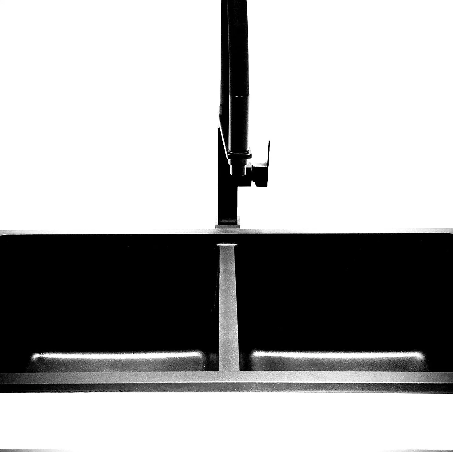 Square Flexible Kitchen Mixer Tap - Matte Black
