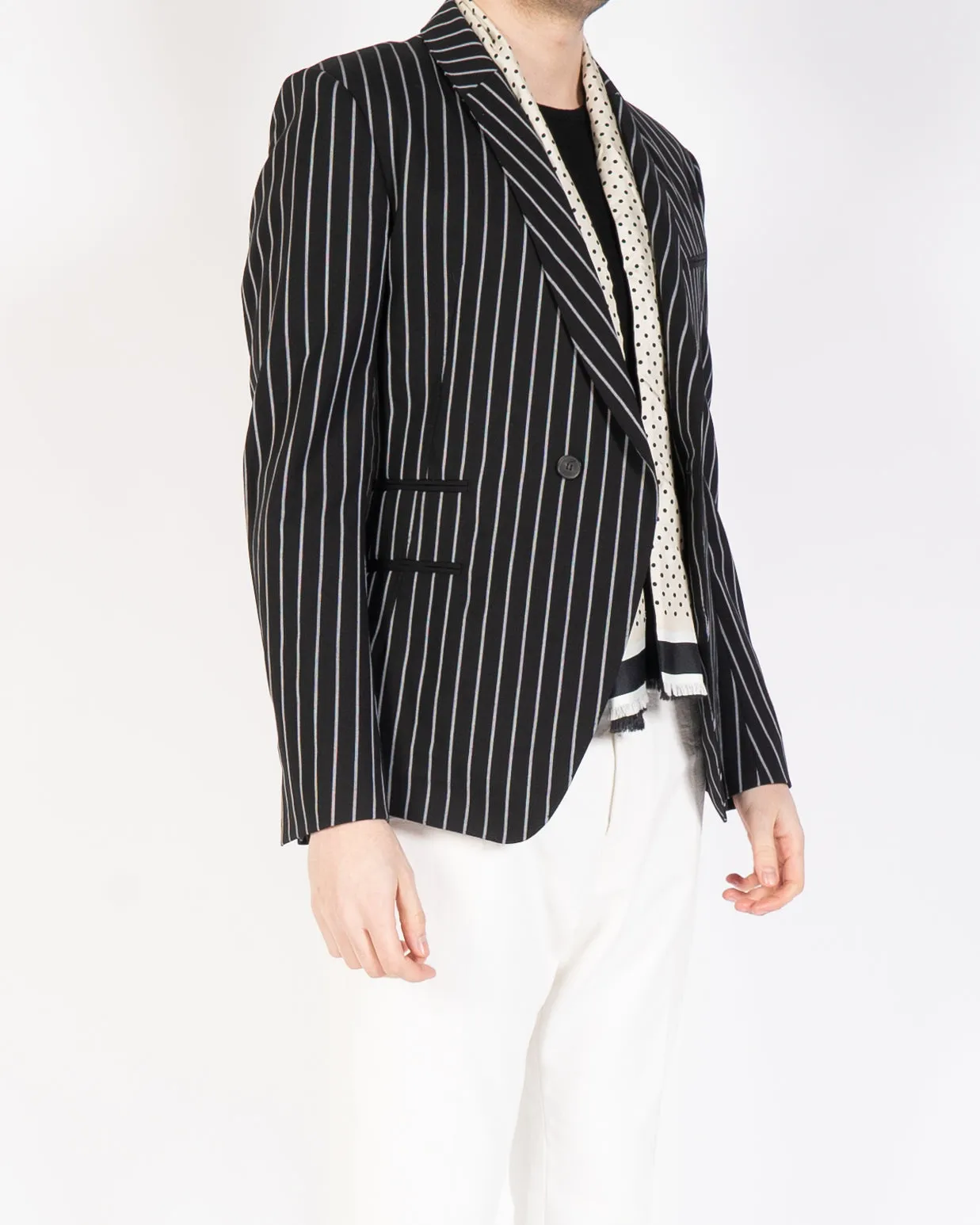 SS18 Black & White Pinstriped Blazer
