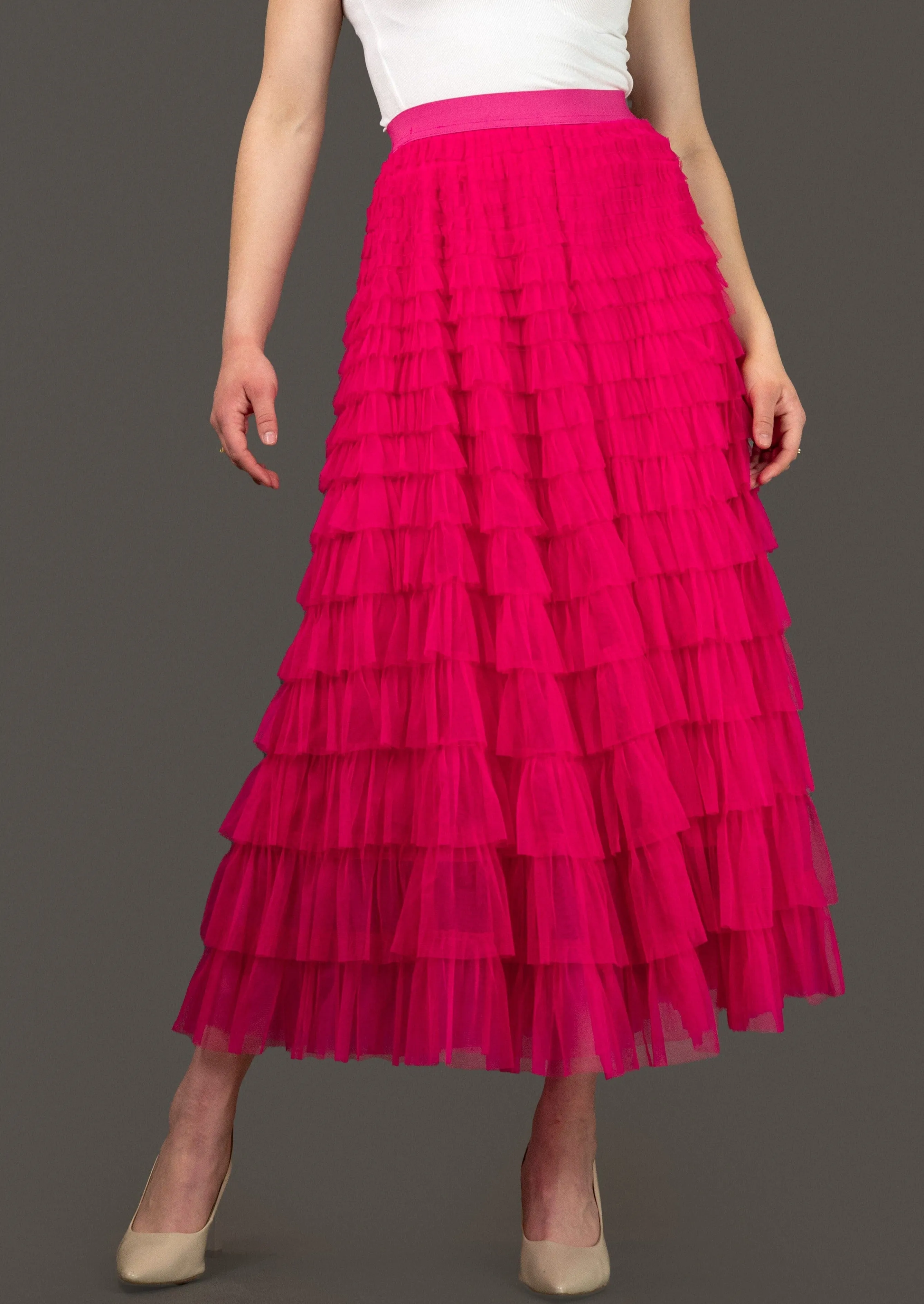 Tiered Ruffle Tulle Skirt
