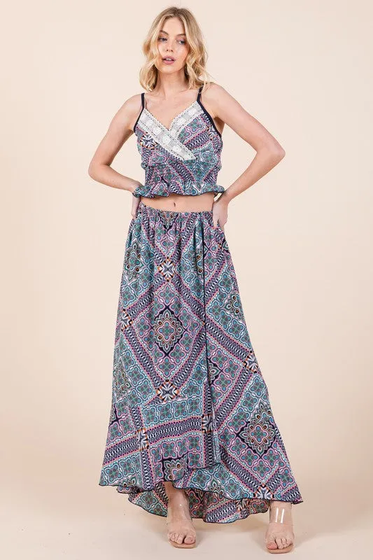 Tribal Print Cami & Skirt Set
