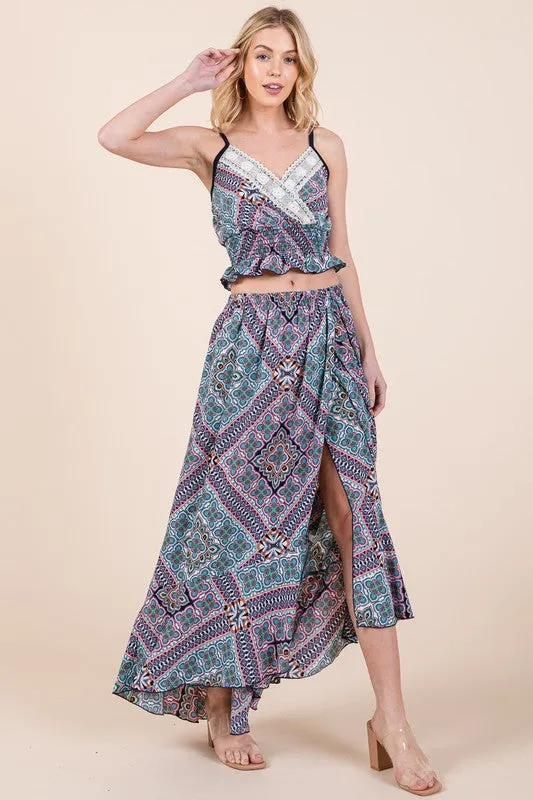 Tribal Print Cami & Skirt Set
